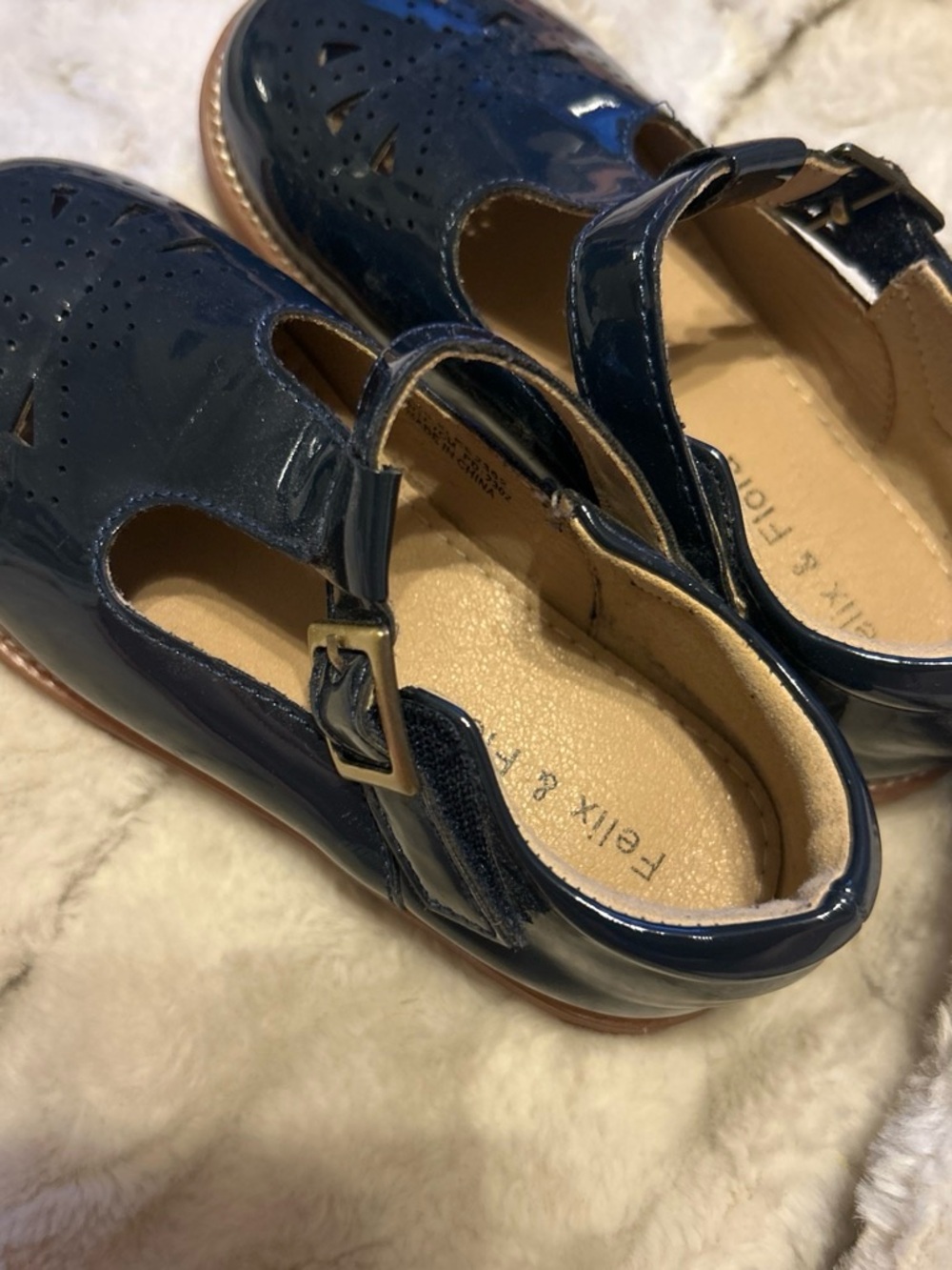 Felix & Flora Navy Patent Girls' Mary Jane Dress Shoes